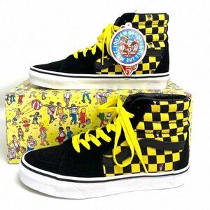 💖MEGA SALE💖VANS x Where’s Waldo Sk8-Hi Checker VN0A32QG4UE Women's Suede Black